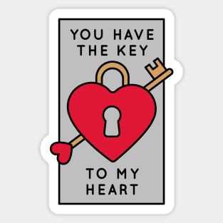 You Have the Key to My Heart | Cute Valentine Badge Sticker